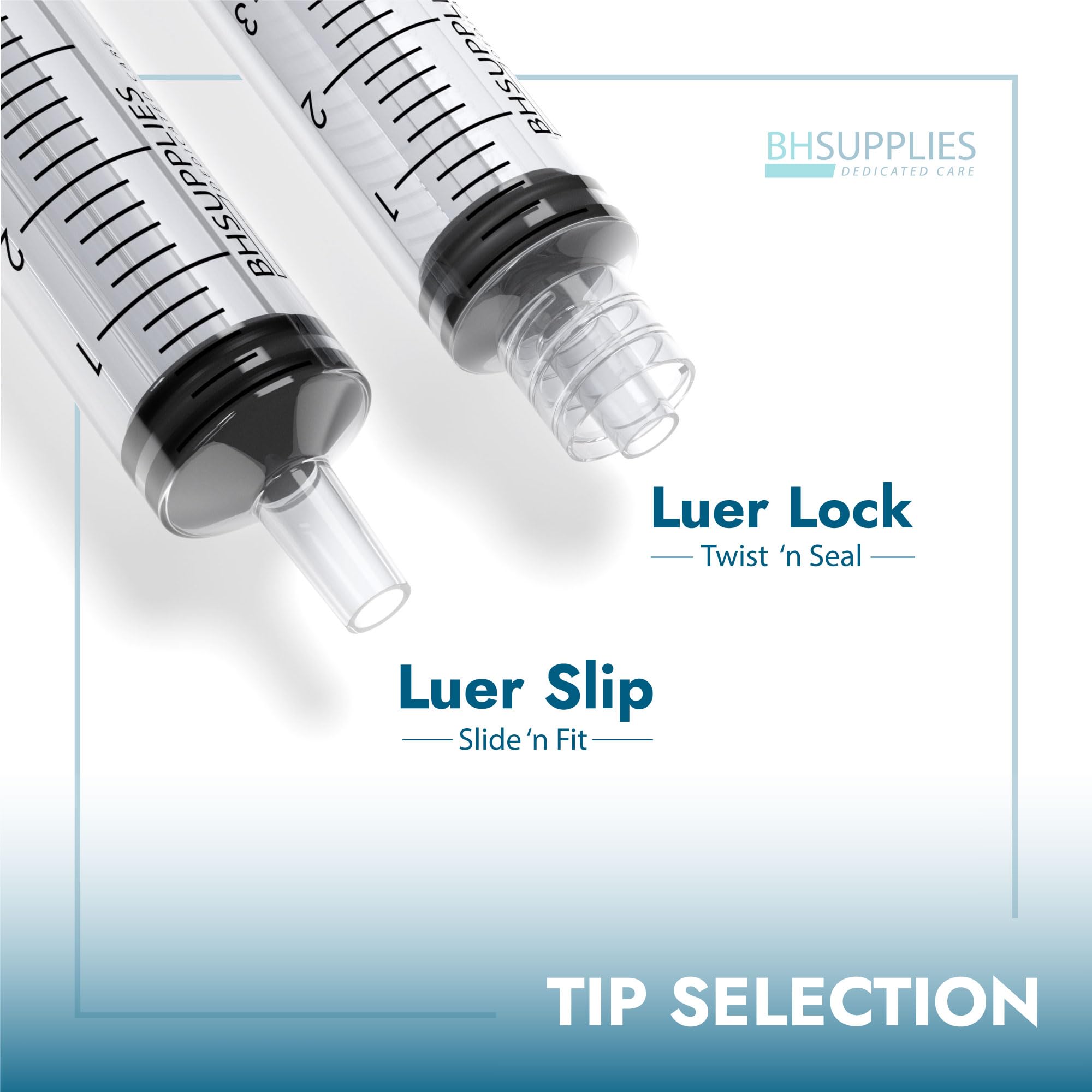 BH Supplies 10ml Luer Lock Tip Syringes (No Needle) - Sterile, Individually Wrapped, Case of 16 Boxes (1600 pcs) - Perfect for Medical, Laboratory, and Veterinary Use