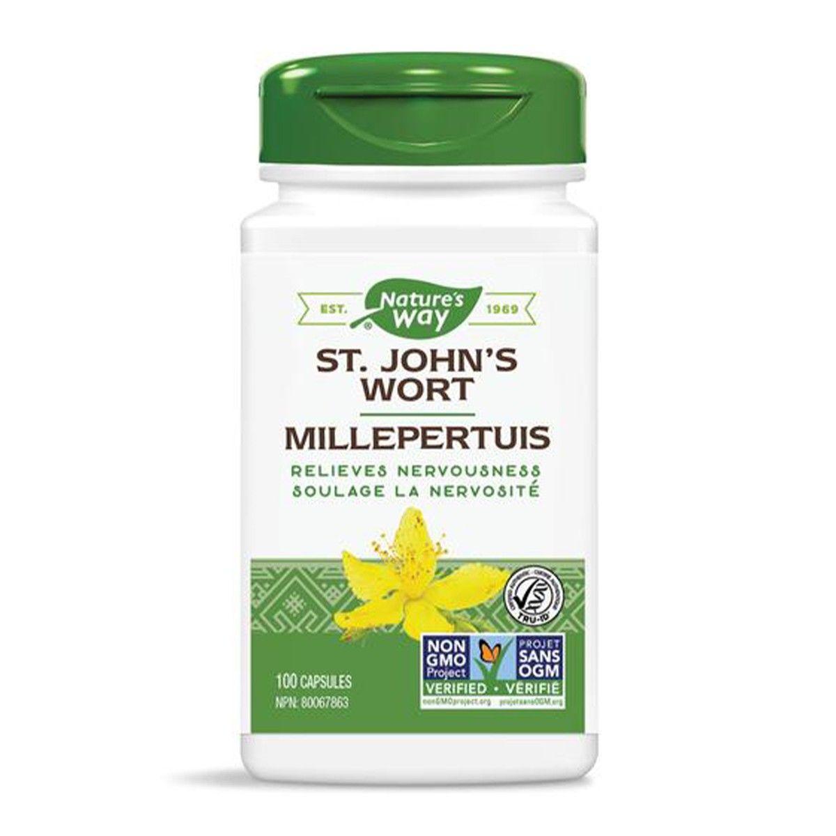 Nature's Way St. John's Wort 100 Capsules - Herbal Supplement for Mood Support & Stress Relief - Perfect for Daily Wellness Routine & Natural Calming Aid