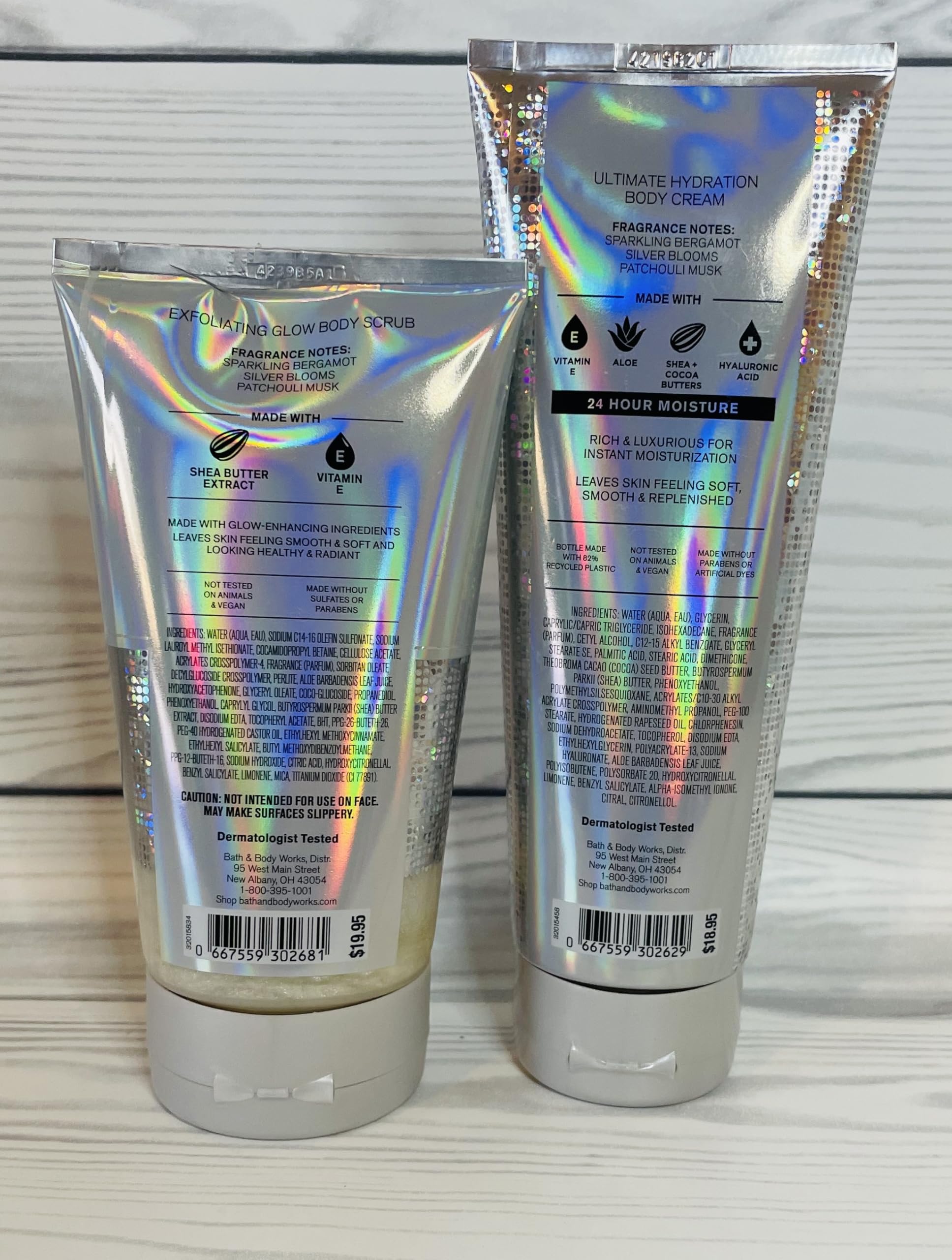 Bath & Body Works Platinum Ultimate Hydration Body Cream & Scrub Duo - 2-Piece Moisturizing & Exfoliating Set for Soft, Smooth Skin | Perfect for Daily Skincare Routine & Spa Day at Home
