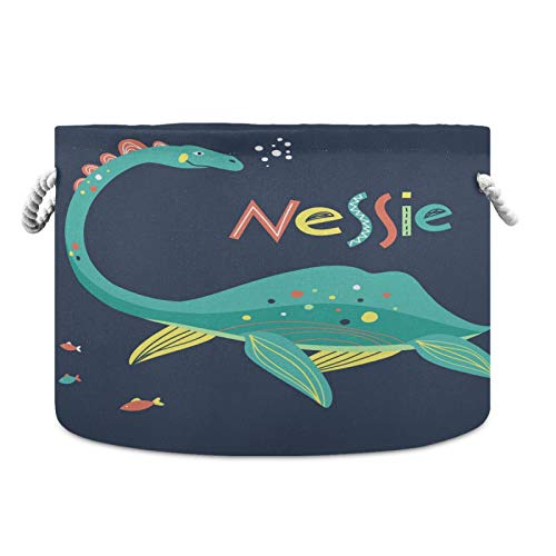 Nessie Dinosaur Toy Storage Basket - Waterproof Nursery Organizer Bin for Kids Room, Bathroom & Laundry | Perfect for Playroom Organization & Baby Clothes Storage