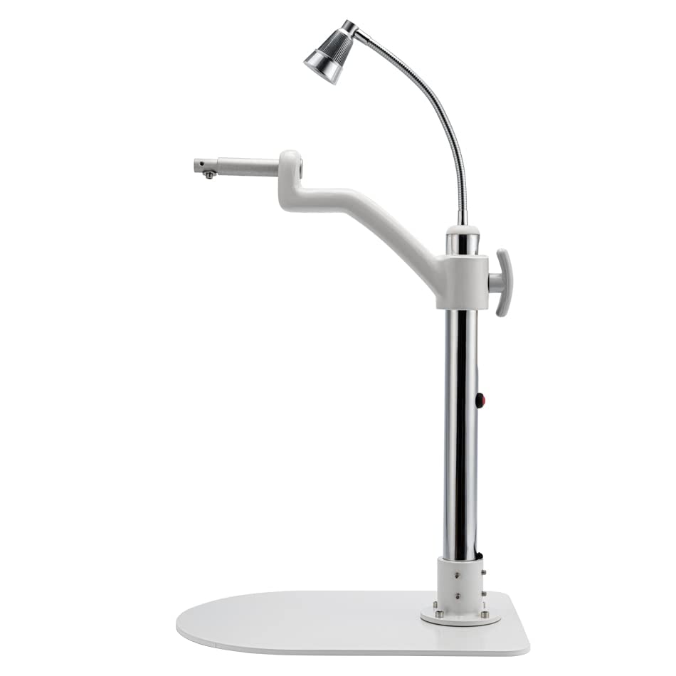 Black Ophthalmic Phoropter Arm Bracket Table Stand with Adjustable Top Lamp - Vision Tester Support for Eye Exams, Optometry Clinics & Desktop Use