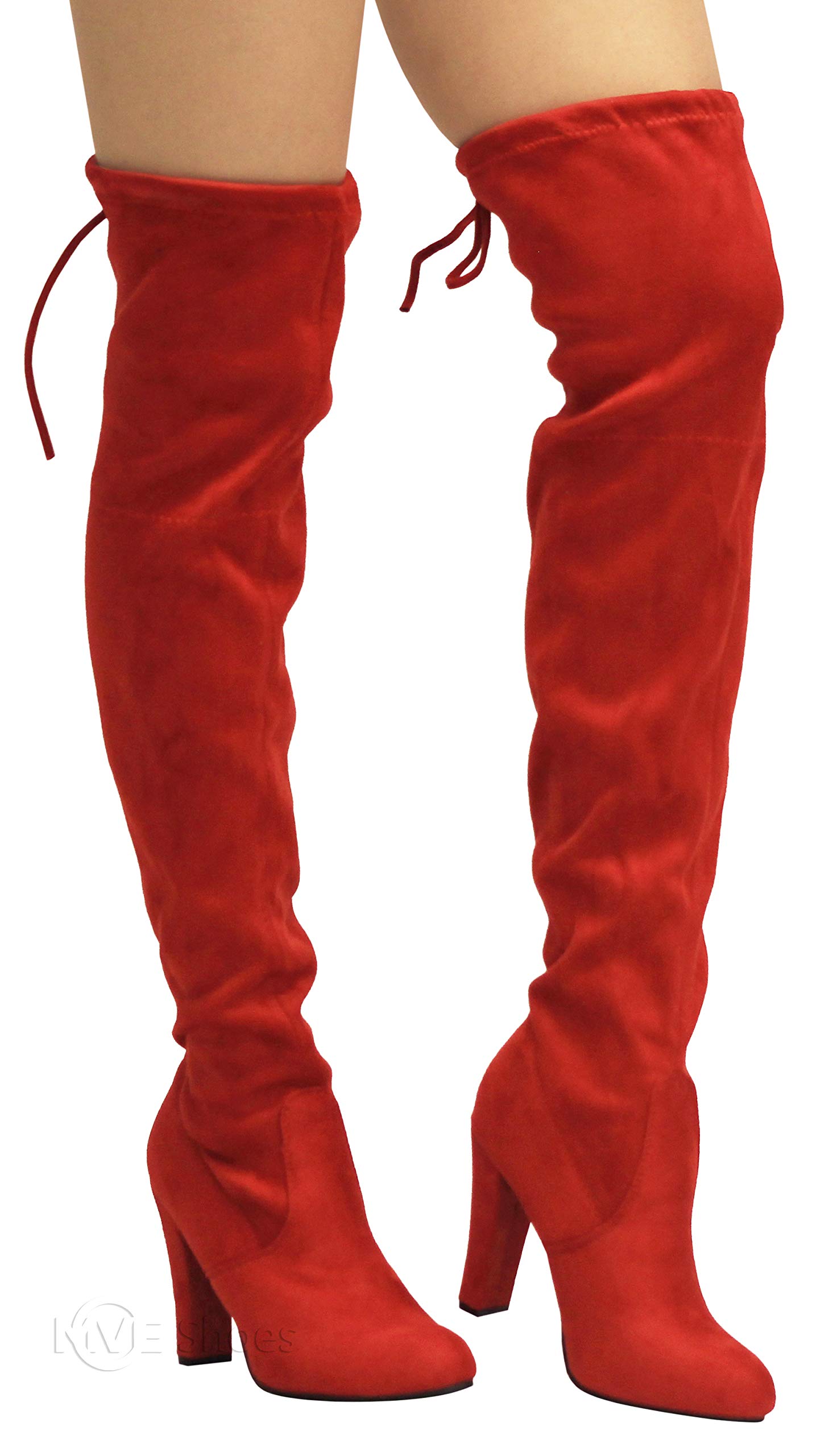 MVE Women's Soda Mid-Calf Dress Boots with Back Laces - Stylish Ankle Boots for Women, Comfortable Casual & Office Wear, Perfect for Fall and Winter Outfits