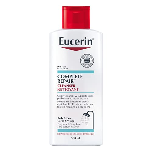 Eucerin Complete Repair Cleanser for Body & Face - 500ml | Gentle Hydrating Wash for Dry & Sensitive Skin | Ideal for Daily Shower & Skincare Routine