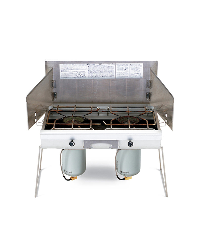Portable Double Burner Gas Stove - Compact Outdoor Camping Stove for Backpacking, Hiking & Picnics - Ideal for Cooking, Grilling & Boiling Water