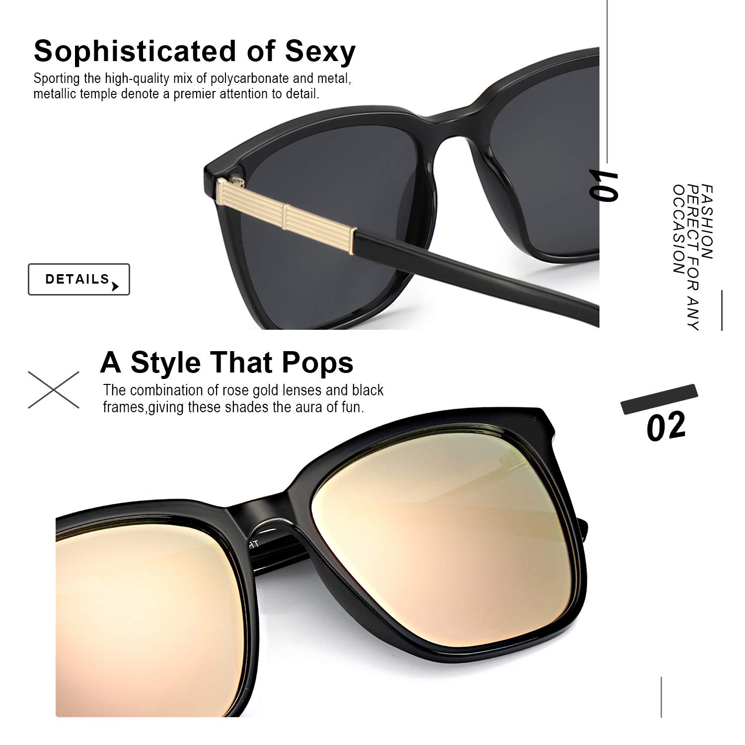 SIPHEW Oversized Square Sunglasses for Women - Lightweight Fashion Sunglasses with 100% UV400 Protection & Trendy Mirrored Lenses | Perfect for Beach, Driving, and Outdoor Activities
