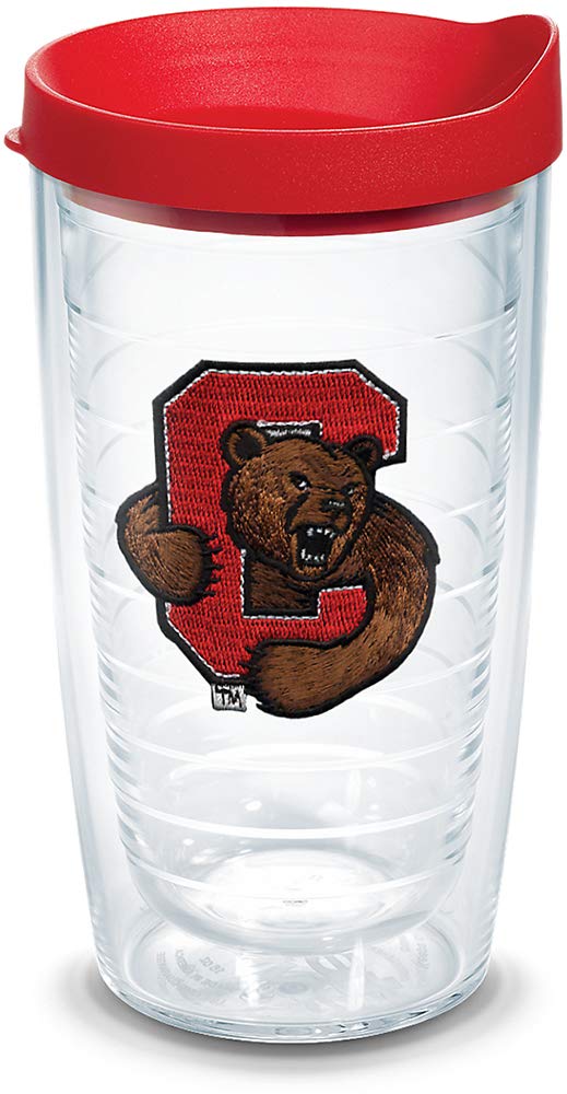 Cornell University 16 oz Clear Tumbler with Red Lid - Insulated Stainless Steel Travel Mug for Hot & Cold Drinks - Perfect for Campus, Office, Gym, and Outdoor Activities