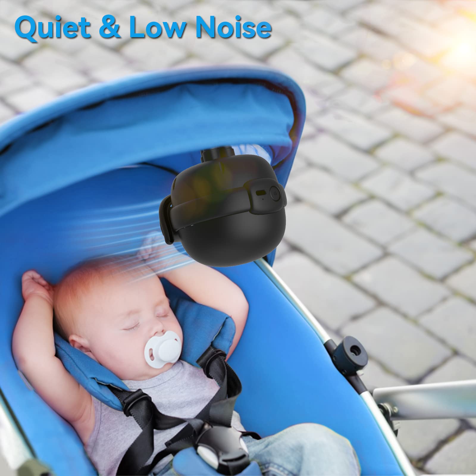 Cadrim Battery Operated Clip On Stroller Fan for Baby - 3 Speed Adjustable Portable Fan with Flexible Tripod, Handheld Personal Cooling Fan for Car Seat, Crib, Camping, Treadmill - Perfect for Outdoor Activities, Travel & Nursery Use