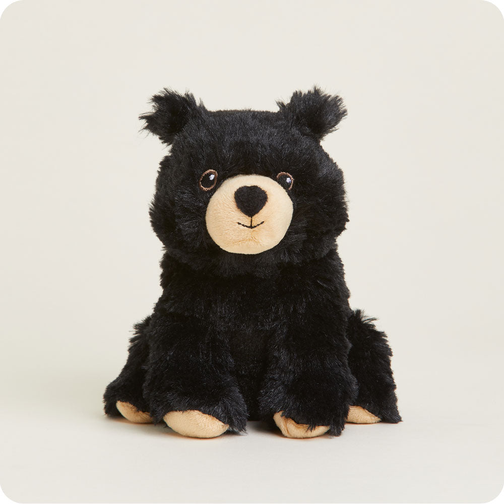 Black Bear Warmies Junior Plush Toy - Microwaveable Heating Stuffed Animal for Kids & Adults - Perfect for Relaxation, Stress Relief & Comfort at Home or Travel