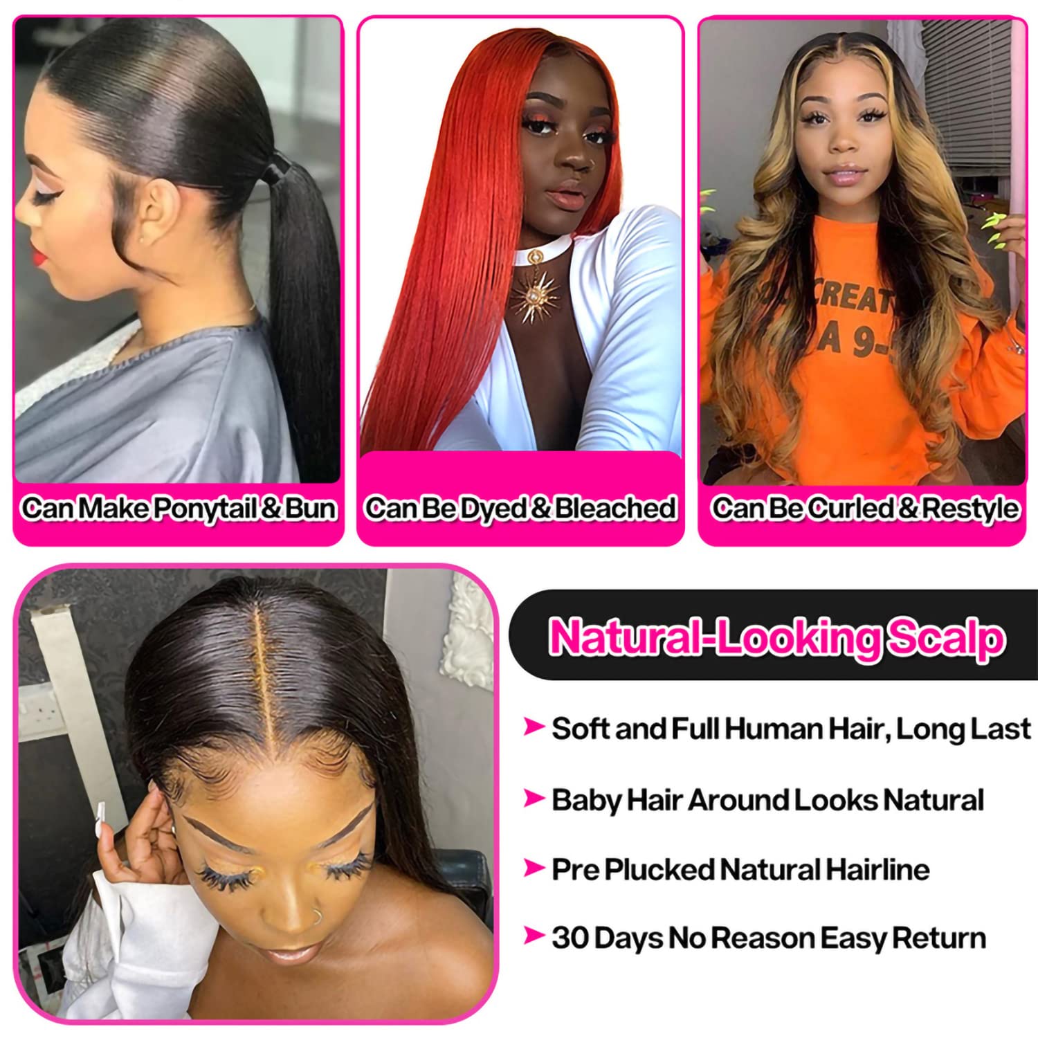 13x6 HD Transparent Lace Front Human Hair Wig - Pre Plucked with Baby Hair & Bleached Knots | 180% Density Straight Lace Wig for Black Women (26 Inch) | Perfect for Daily Wear, Cosplay & Special Occasions