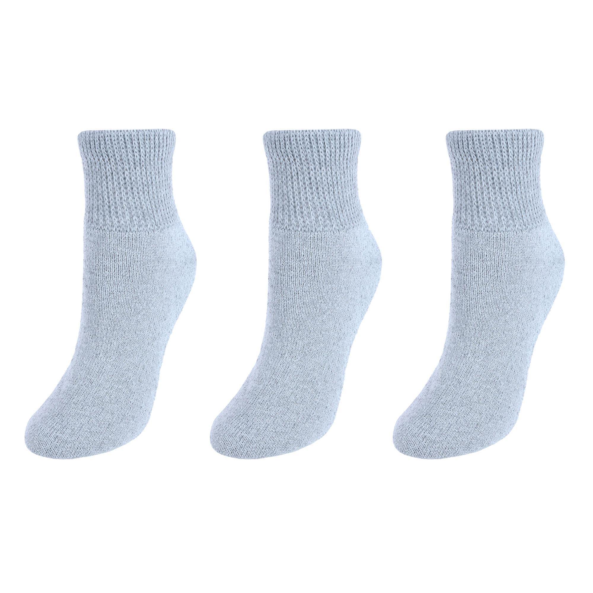 CTM® Women's Diabetic Ankle Socks - 3 Pairs Pack for Circulation & Comfort - Perfect for Diabetes, Swelling Relief & Everyday Wear
