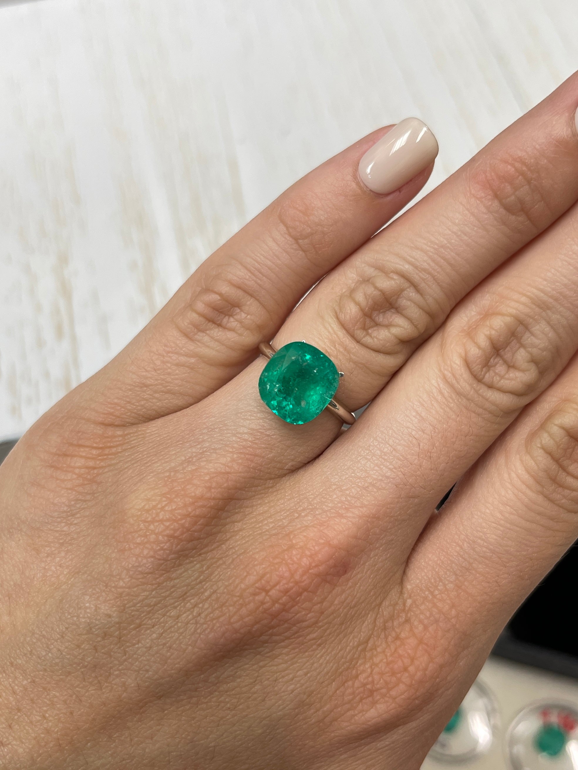5.43 Carat Medium Green Natural Loose Colombian Emerald Cushion Cut Gemstone - Perfect for Engagement Rings, Fine Jewelry & Collector's Pieces