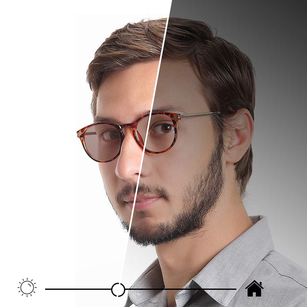 Blue Light Blocking Glasses for Women & Men - Photochromic Brown Anti Eyestrain Computer Glasses - Gaming & Reading Sunglasses with Anti Glare - Perfect for Office, Gaming & Screen Time