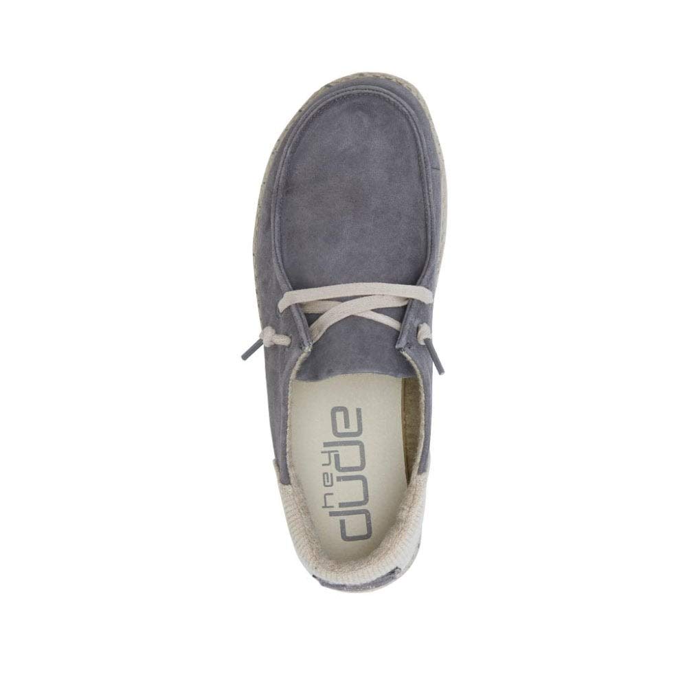 Hey Dude Women's Wendy Suede Dark Grey Slip-On Loafers - Size 5 | Comfortable Lightweight Casual Shoes for Women | Perfect for Walking, Travel & Everyday Wear