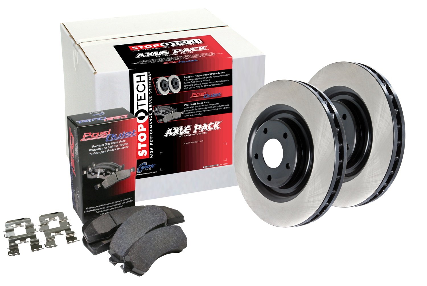 StopTech 906.44057 Front & Rear Preferred Axle Pack with Rotors & Brake Pads - High Performance Brake Kit for Cars, Trucks & SUVs - Perfect for Daily Driving & Track Use