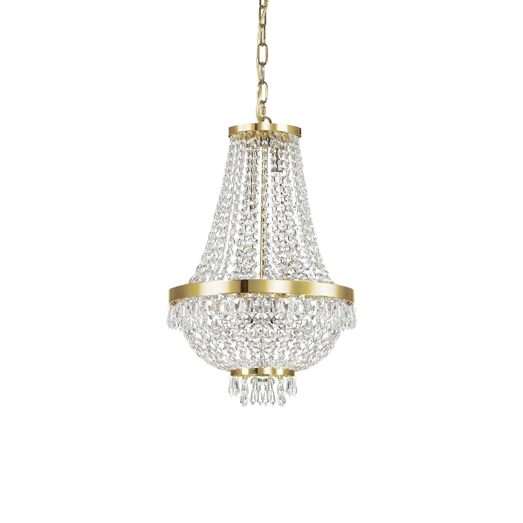 Ceiling Chandelier Light Fixture - 6/9/12 Lights, Chrome/Gold Finish, Elegant Dining Room Lighting for Home Decor