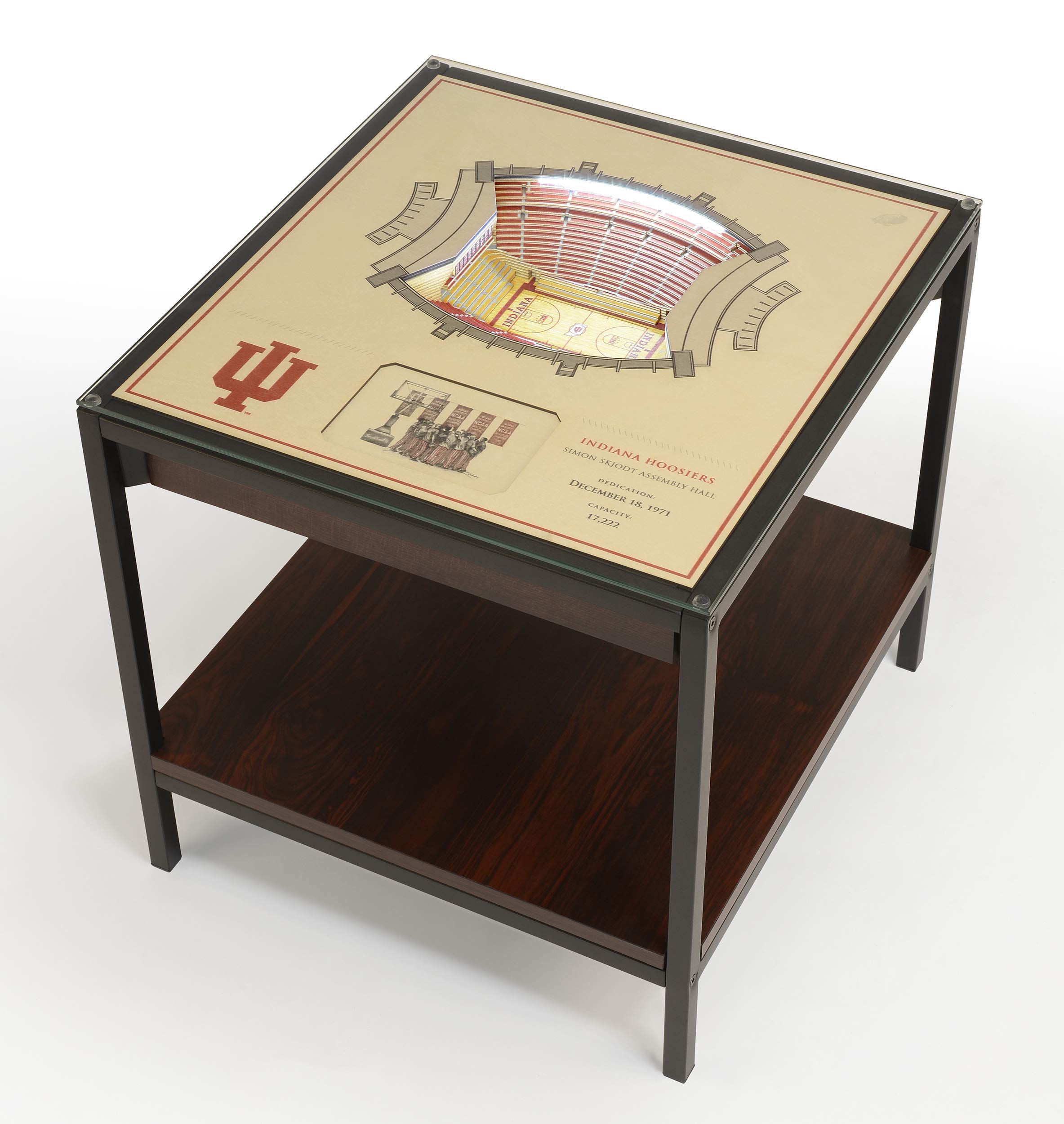 YouTheFan NCAA 25-Layer 3D StadiumView LED Lighted End Table - Perfect for College Football Game Nights, Man Cave Decor & Sports Fan Gifts
