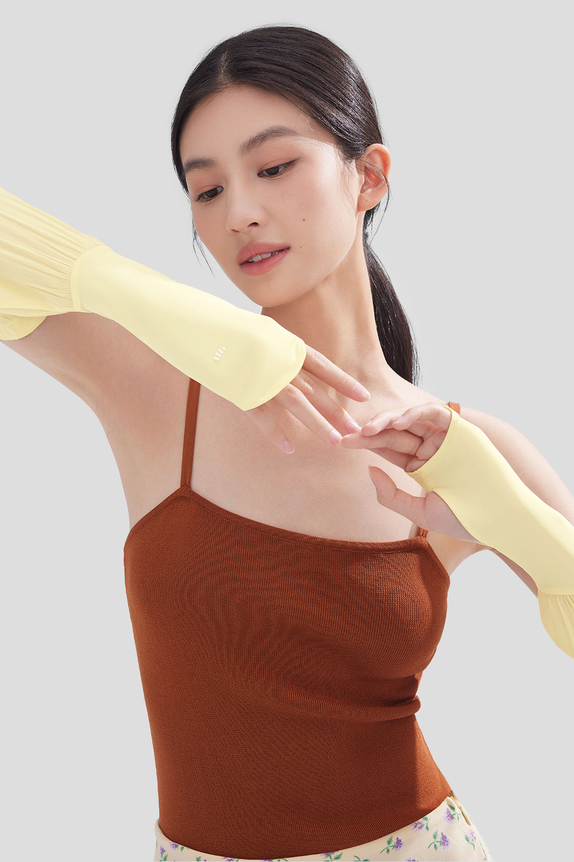 Pepla Women's UPF50+ Sun Protection Arm Sleeves with Fingerless Gloves - UV Blocking Cooling Sleeves for Outdoor Sports, Driving, Hiking & Gardening