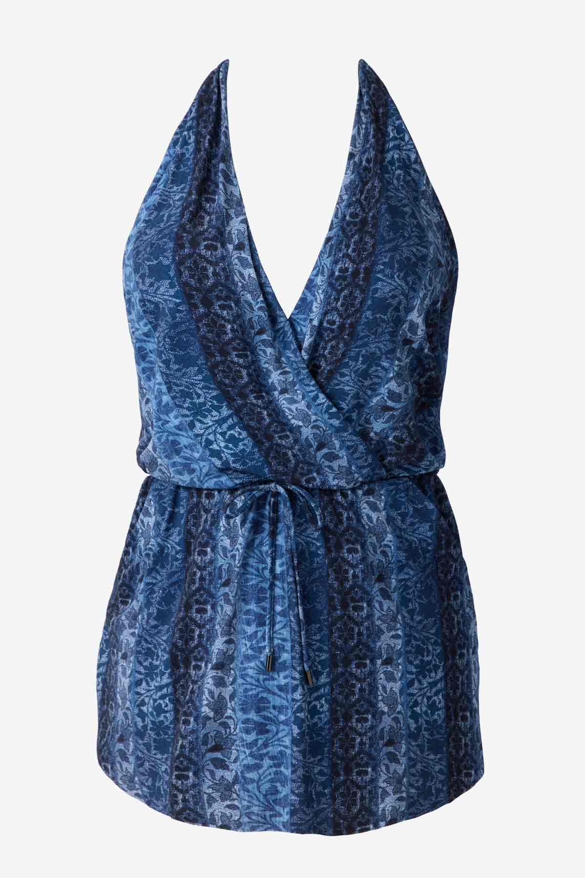 Ellie Swim Dress in Via Roma - Women's Floral Print Swimwear with Skirt Cover-Up for Beach & Pool - Perfect for Vacation, Swimming, and Sunbathing