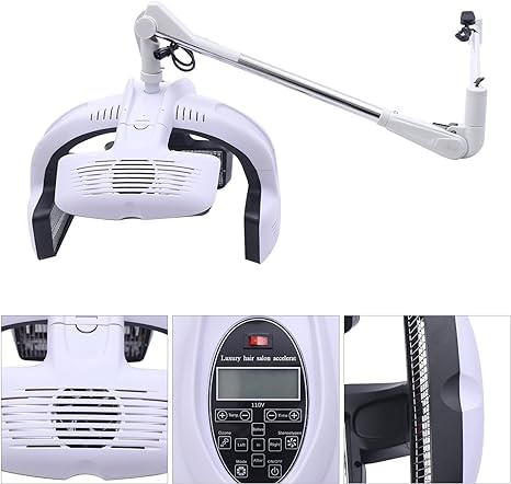 Professional 1250W Wall-Mount Hair Dryer with Infrared Treatment & Timer - Adjustable Salon Hair Color Processor for Styling & Drying - Perfect for Beauty Salons, Spas & Home Use