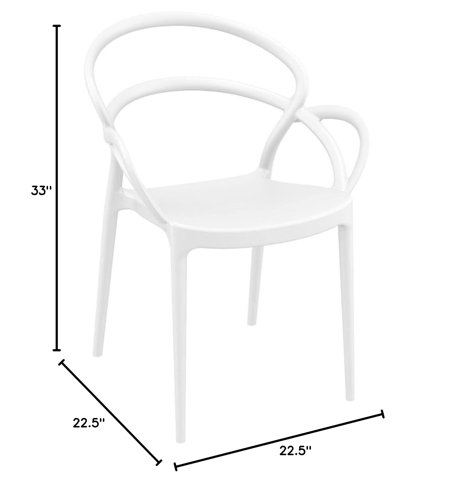 Premium White Mila Dining Arm Chairs (Set of 2) - Modern Kitchen & Dining Room Furniture for Home Decor - Perfect for Family Gatherings & Dinner Parties