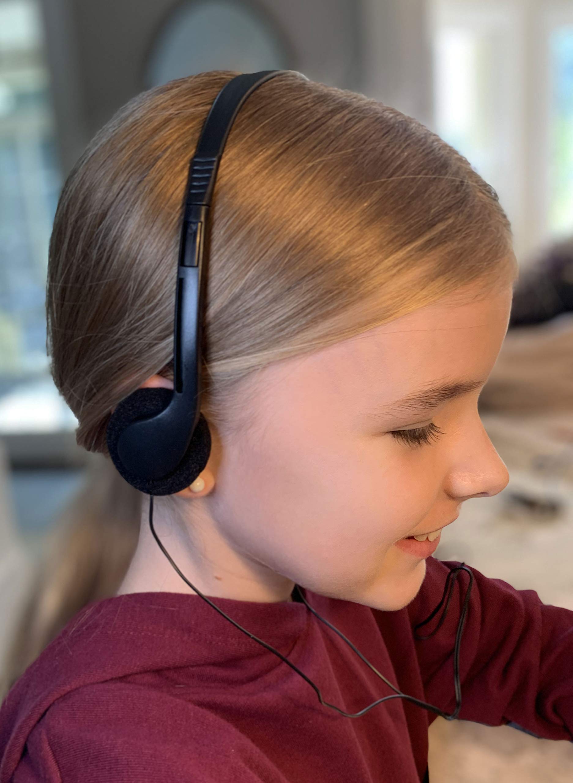 SmithOutlet 100 Pack Bulk Classroom Headphones - Durable Student Headphones with 3.5mm Jack for School Testing, Library, Computer Labs & Online Learning (Black) - Perfect for Distance Education, E-Learning & Study Sessions