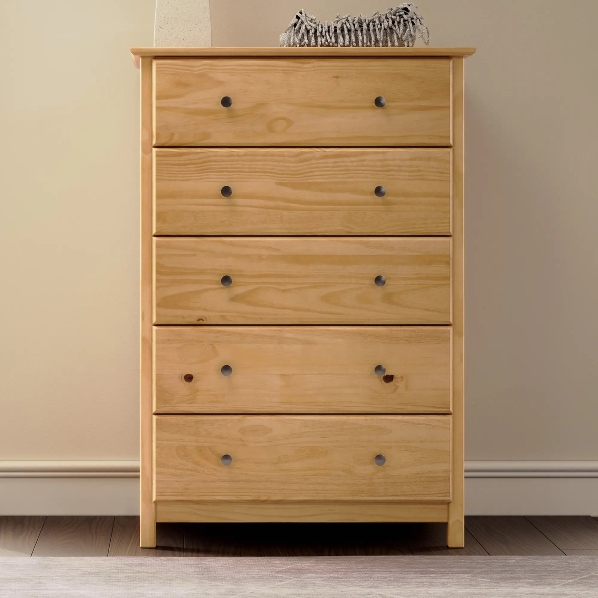 5-Drawer Wooden Shaker Dresser - Stylish and Functional Storage for Bedroom, Living Room, or Office Organization