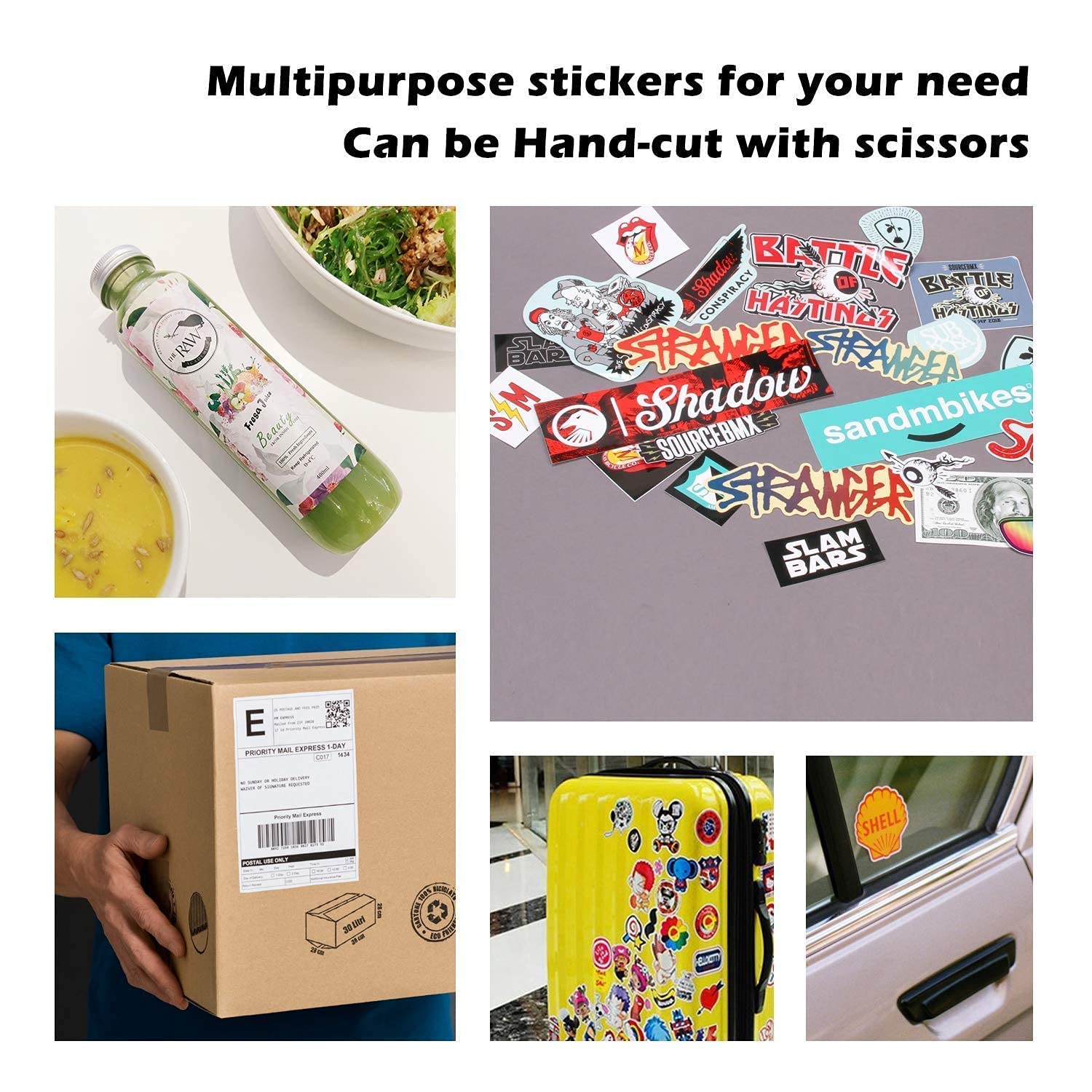 Koala Glossy Sticker Paper for Inkjet Printer - 4x6 Inch, 50 Sheets White Printable Self-Adhesive Photo Paper - Perfect for DIY Labels, Scrapbooking & Craft Projects