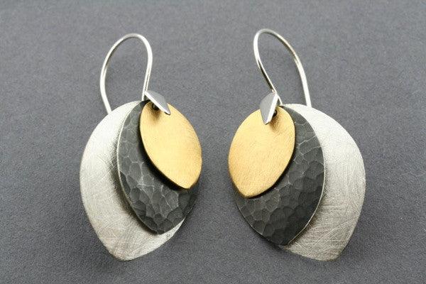 3 Shield Silver & Gold Earrings for Women - Elegant Dangle Hoop Earrings for Daily Wear, Parties & Gifts