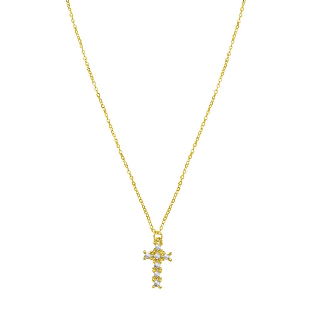 14K Gold Diamond Cross Necklace for Women - Elegant Religious Jewelry Gift for Baptism, First Communion & Everyday Wear