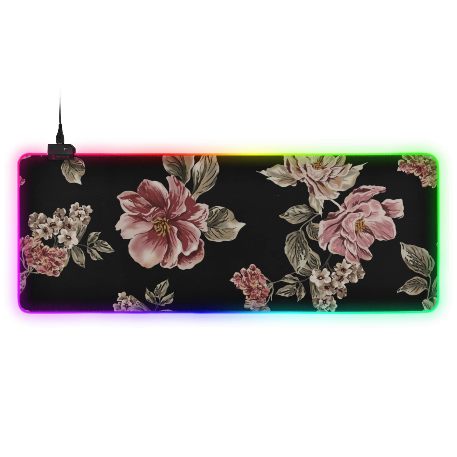 ALAZA Gaming Mouse Pad - Peony Red Flowers & Cherry Blossoms Design - Non-Slip Base for PC Gaming & Office Use