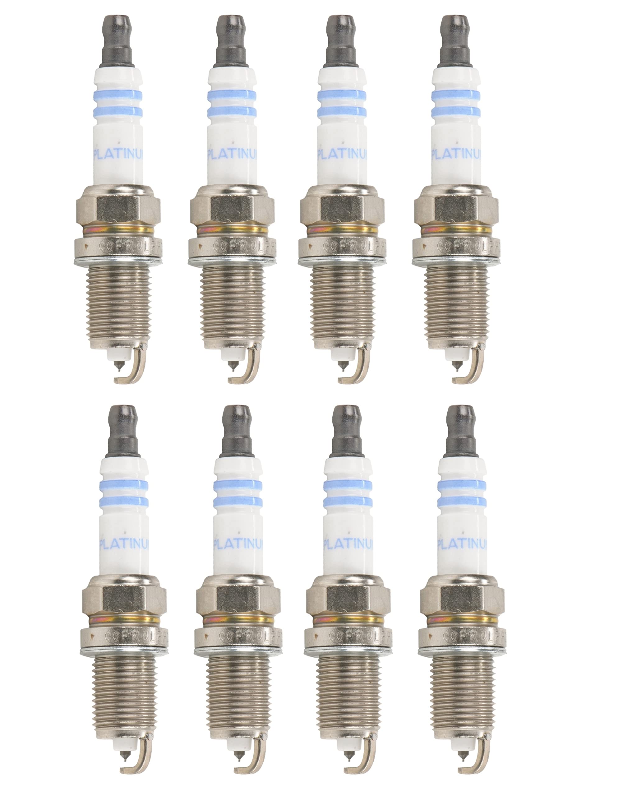 Bosch Platinum Spark Plugs Set of 8 - Compatible with Chrysler Dodge Jeep Mitsubishi 4.7L V8 Engine - High Performance Ignition for Smooth Acceleration & Fuel Efficiency - Perfect for Off-Roading, Daily Commuting & Engine Maintenance