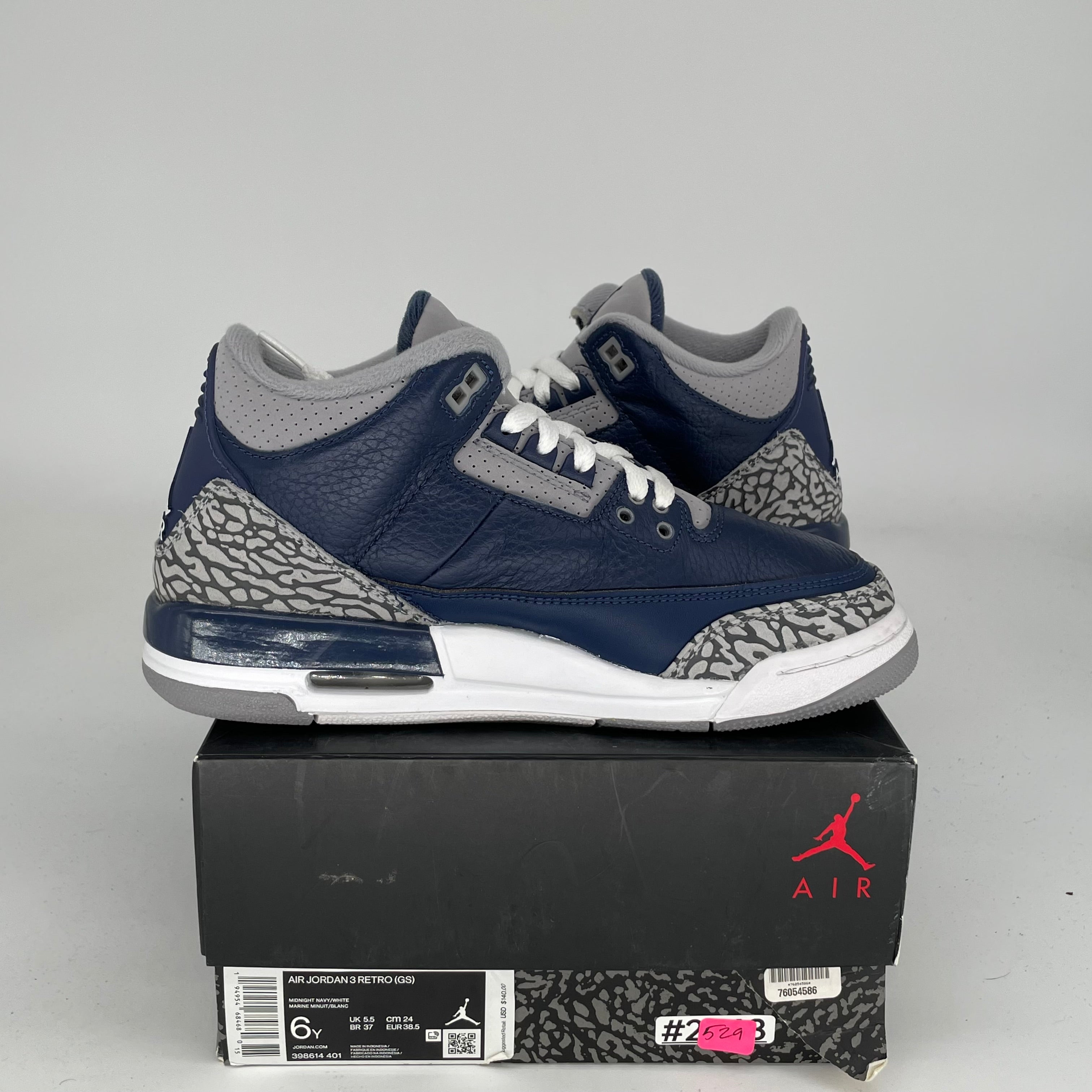 Air Jordan 3 Retro Georgetown Sneakers - Size 6Y (398614-401) - Men's Basketball Shoes for Court & Casual Wear