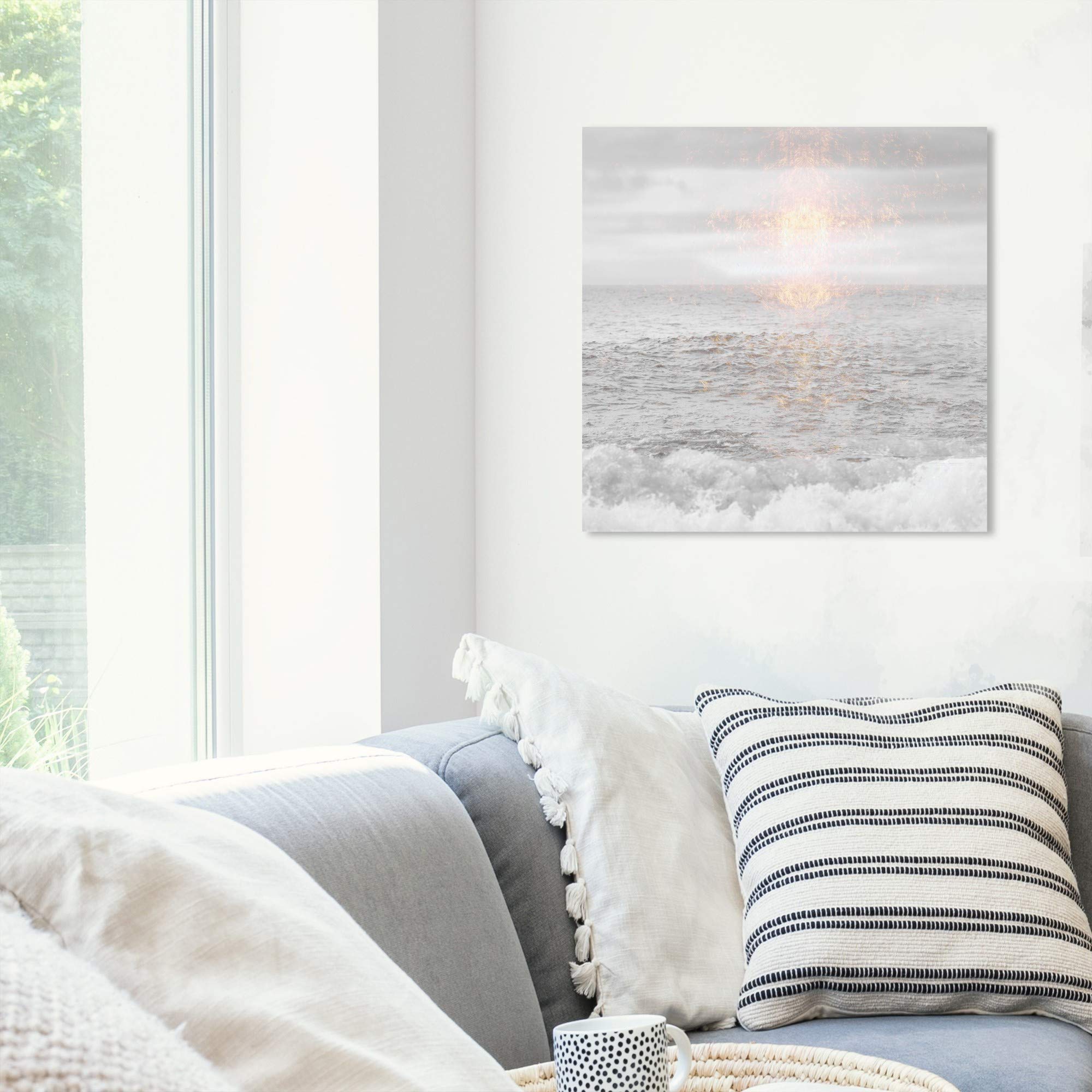 Oliver Gal Artist Co. 'Grey Sea' Nautical Coastal Wall Art Canvas Print - 20x20 Inches Blue Home Decor for Living Room, Bedroom & Office