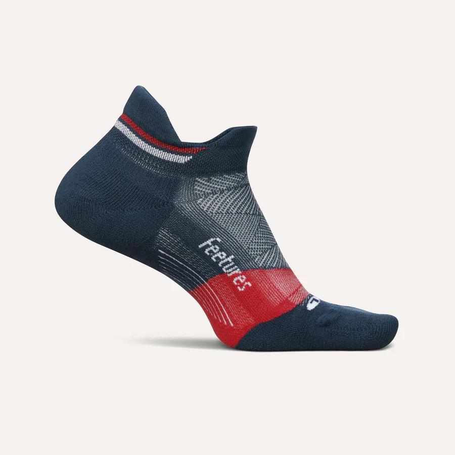 Elite Light Cushion No Show Tab Socks for Men & Women - Breathable Anti-Slip Athletic Socks - USA Navy - Perfect for Running, Gym, Yoga & Everyday Wear