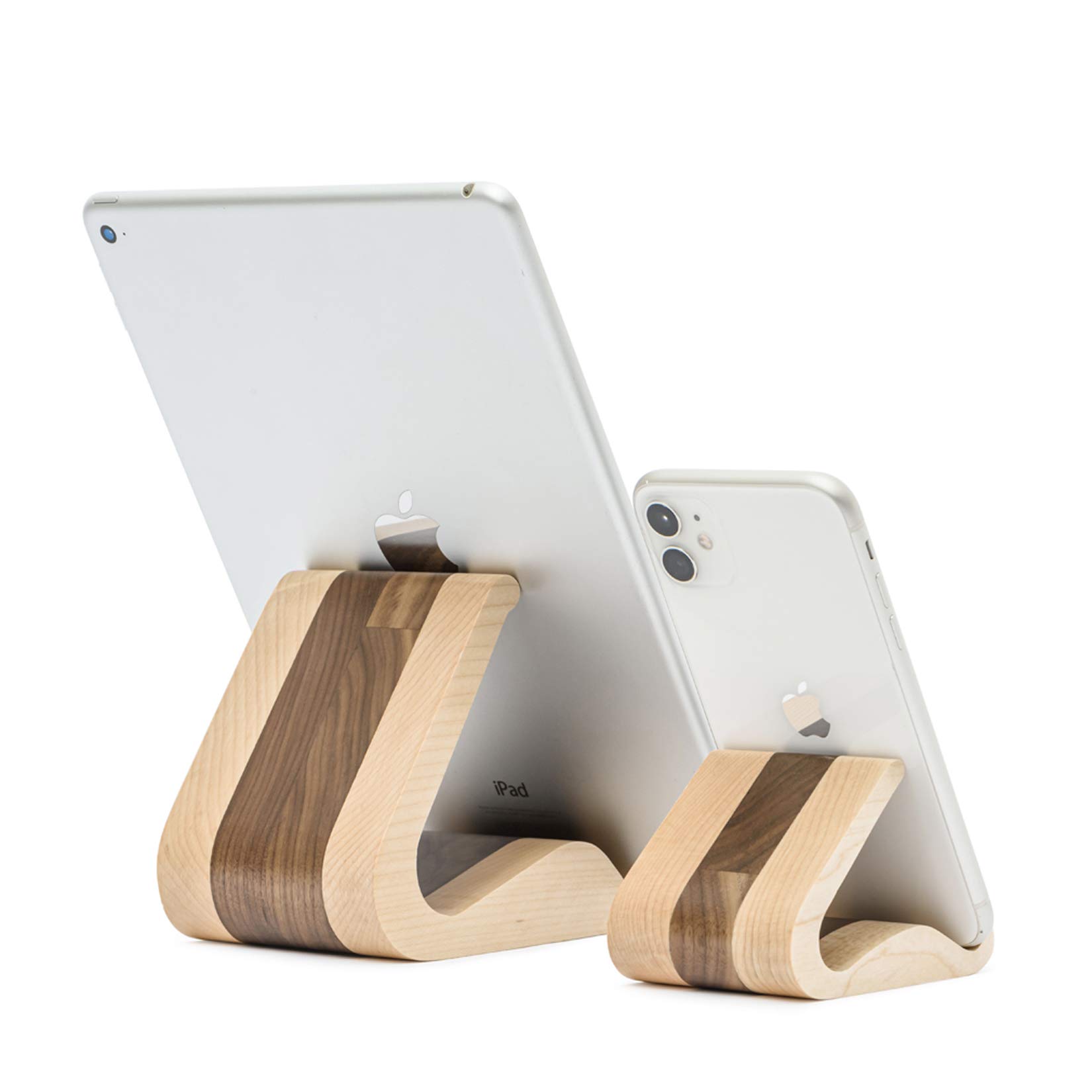 Premium Wooden Tablet Stand - Universal iPad Holder Tripod Compatible with 6-13 Inch iPad Pro/Air/Mini, Samsung Galaxy Tab & Kindle Fire - Sturdy Desk Stand for Reading, Watching & Video Calls