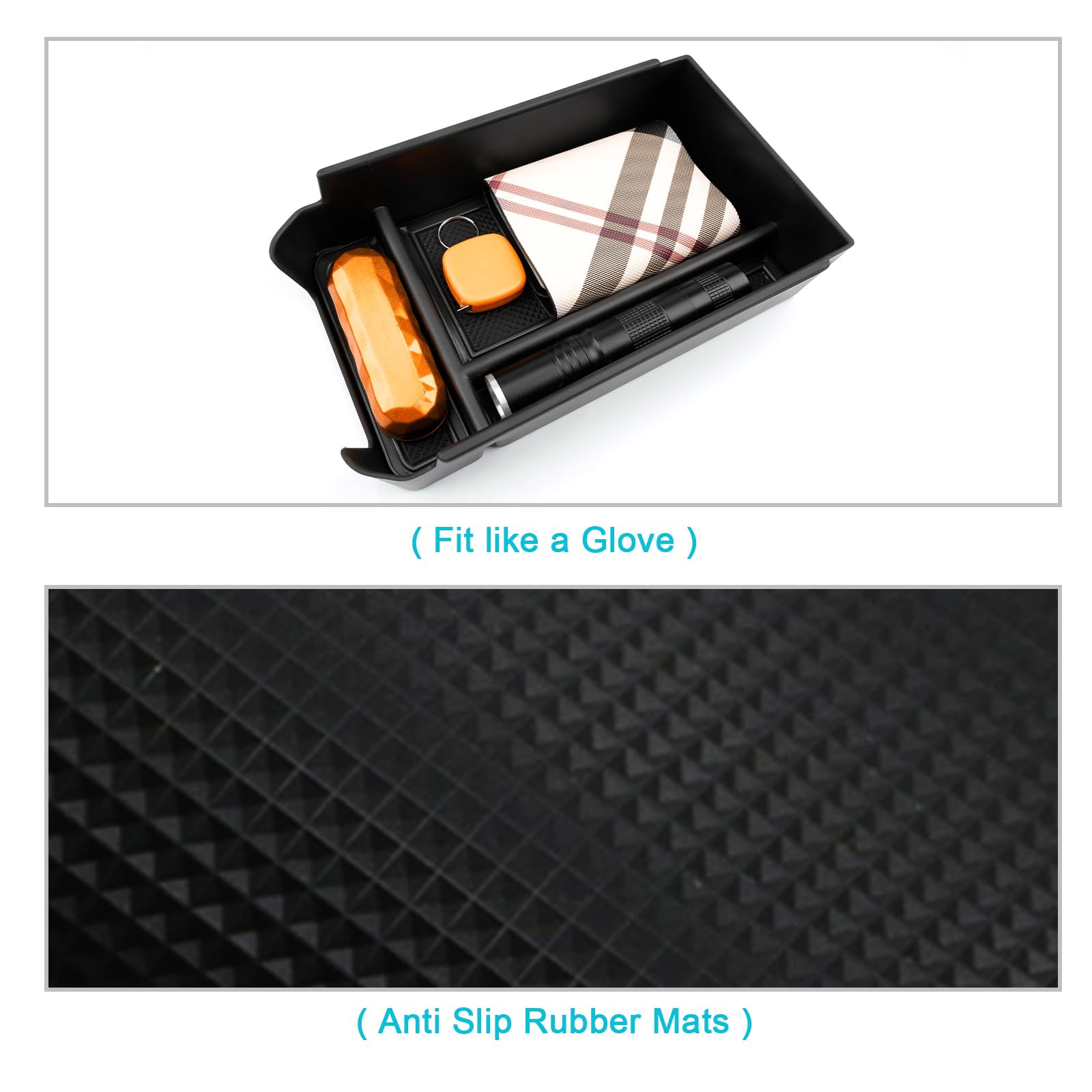 Premium Center Console Organizer for Mercedes Benz GLC 300 SUV (2023-2024) | Black Armrest Tray Storage Box | GLC-Class Accessories | Perfect for Road Trips & Daily Commute