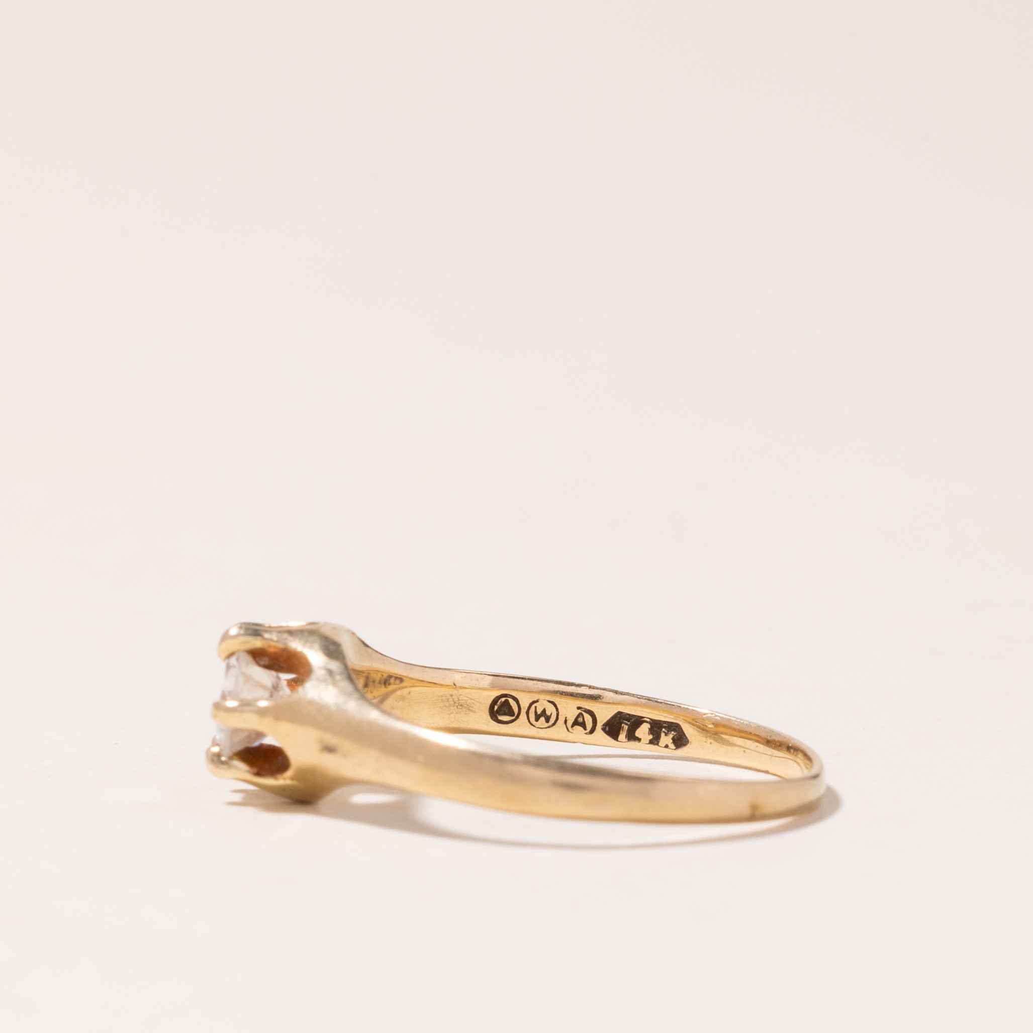 Vintage 14K Yellow Gold Solitaire Diamond Engagement Ring | 0.35ct Round Cut Diamond | Size 5.5 | Wedding Proposal, Anniversary Gift, Bridal Jewelry