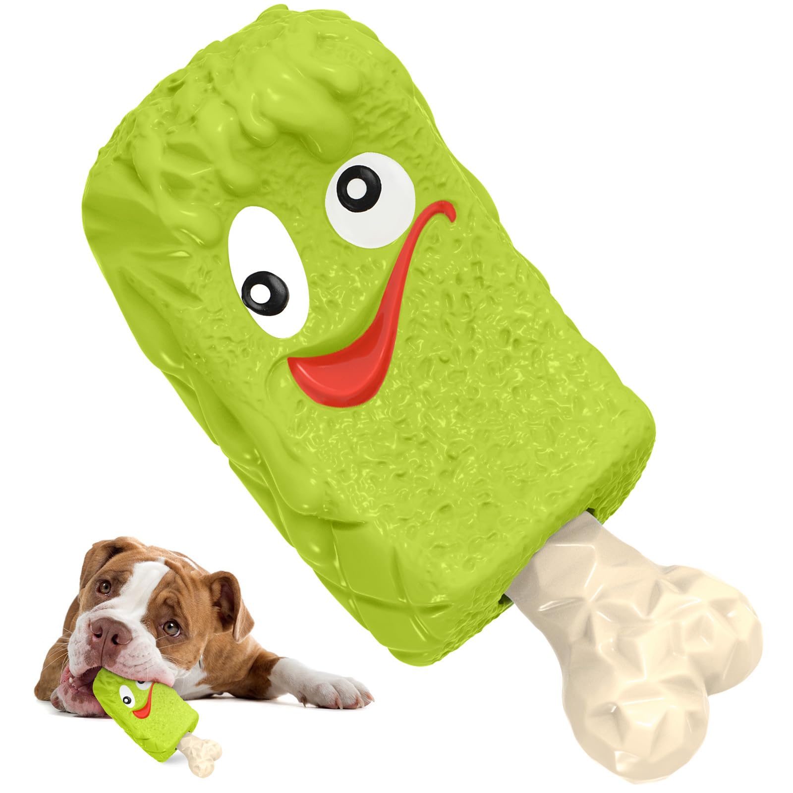 RUXAN Indestructible Dog Chew Toys for Aggressive Chewers - Durable Natural Rubber Interactive Treat Toy with Milk Flavor for Medium & Large Dogs - Perfect for Chewing, Chasing, Fetching & Playtime Training