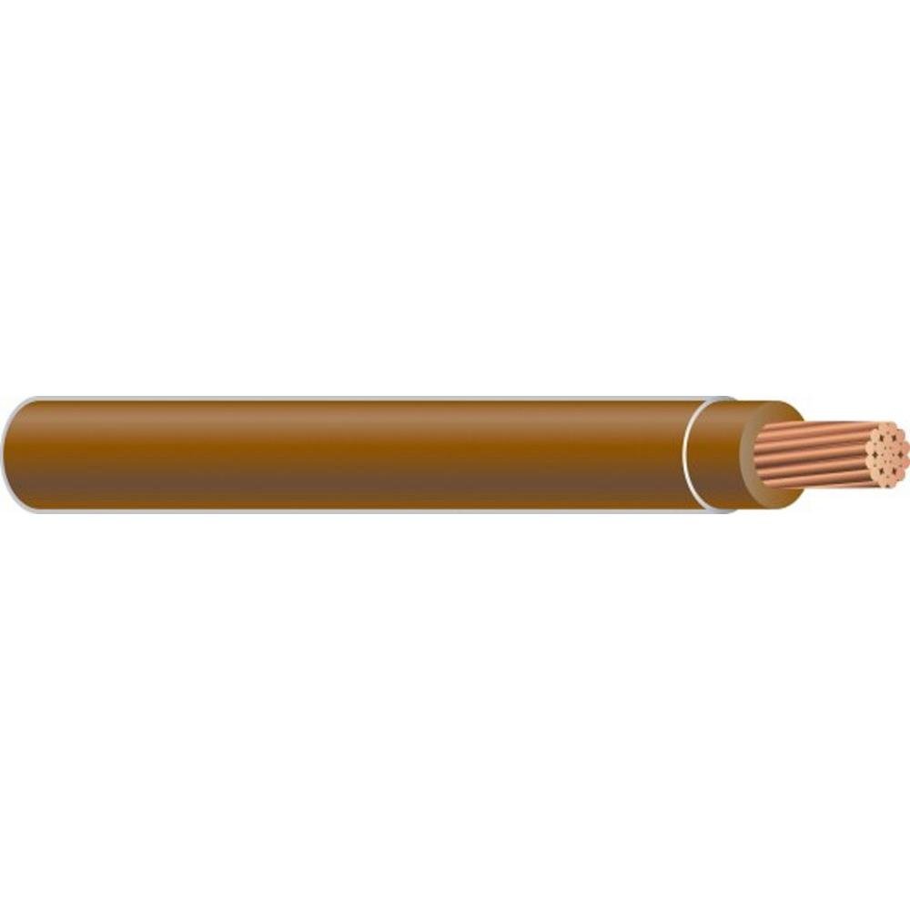 6 AWG 19-Stranded THHN Brown Copper Building Wire - 100ft Cut - Perfect for Residential & Commercial Electrical Wiring Projects