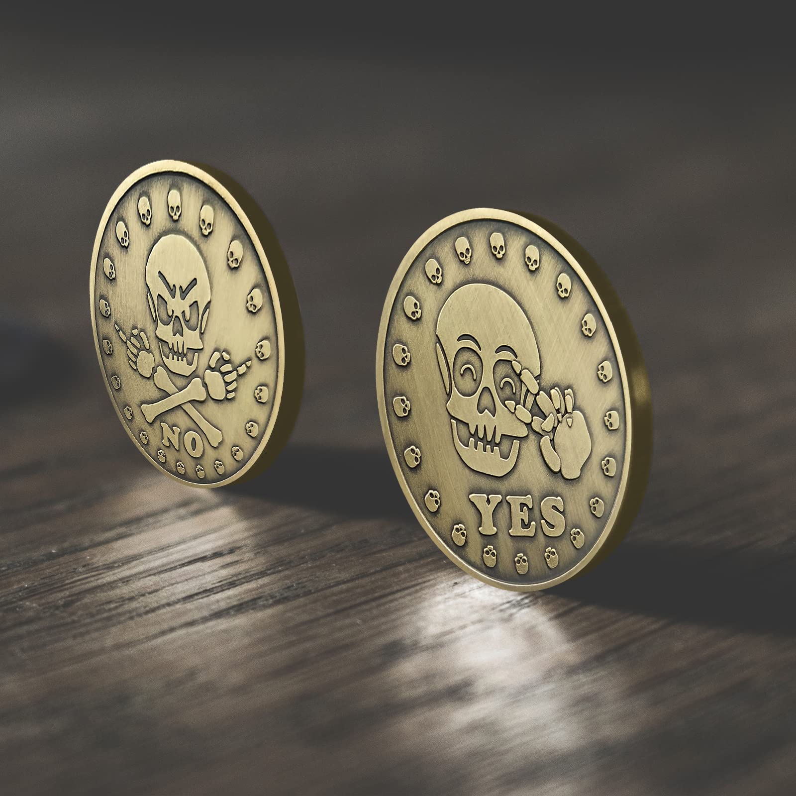 Yes No Coin - Decision Maker Flip Coin for Fun Choices - Novelty Destiny Coin for Women & Men - Funny Party Game Supplies with Skull Pattern - Perfect for Gifts, Games, and Decision Making