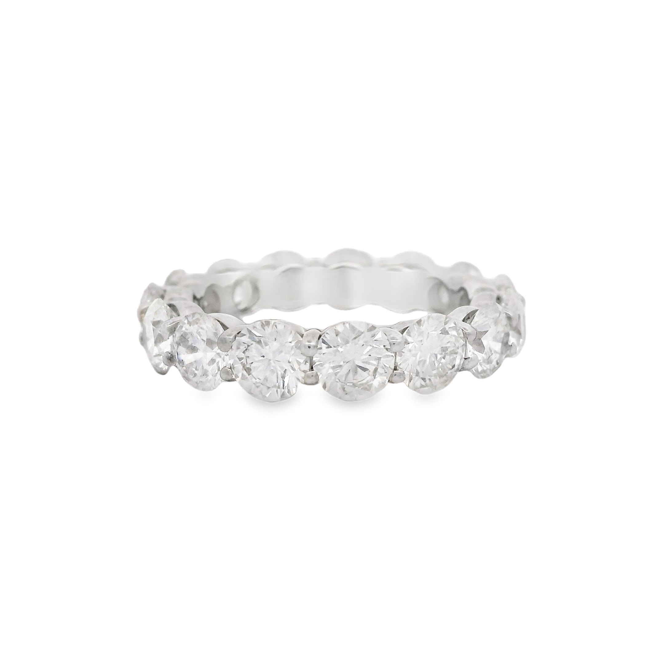 14K White Gold Eternity Ring with 4.7 CT VVS Lab-Grown Diamonds | Luxury Wedding Band for Women | Perfect for Anniversaries, Engagements & Special Occasions