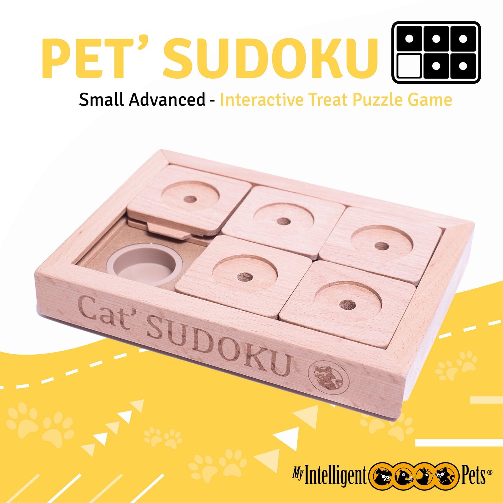 Interactive Wooden Sudoku Puzzle Toy for Cats and Dogs - Advanced Small Pet Intelligence Game for Training & Mental Stimulation - Perfect for Indoor Play, Boredom Relief, and Smart Pet Entertainment