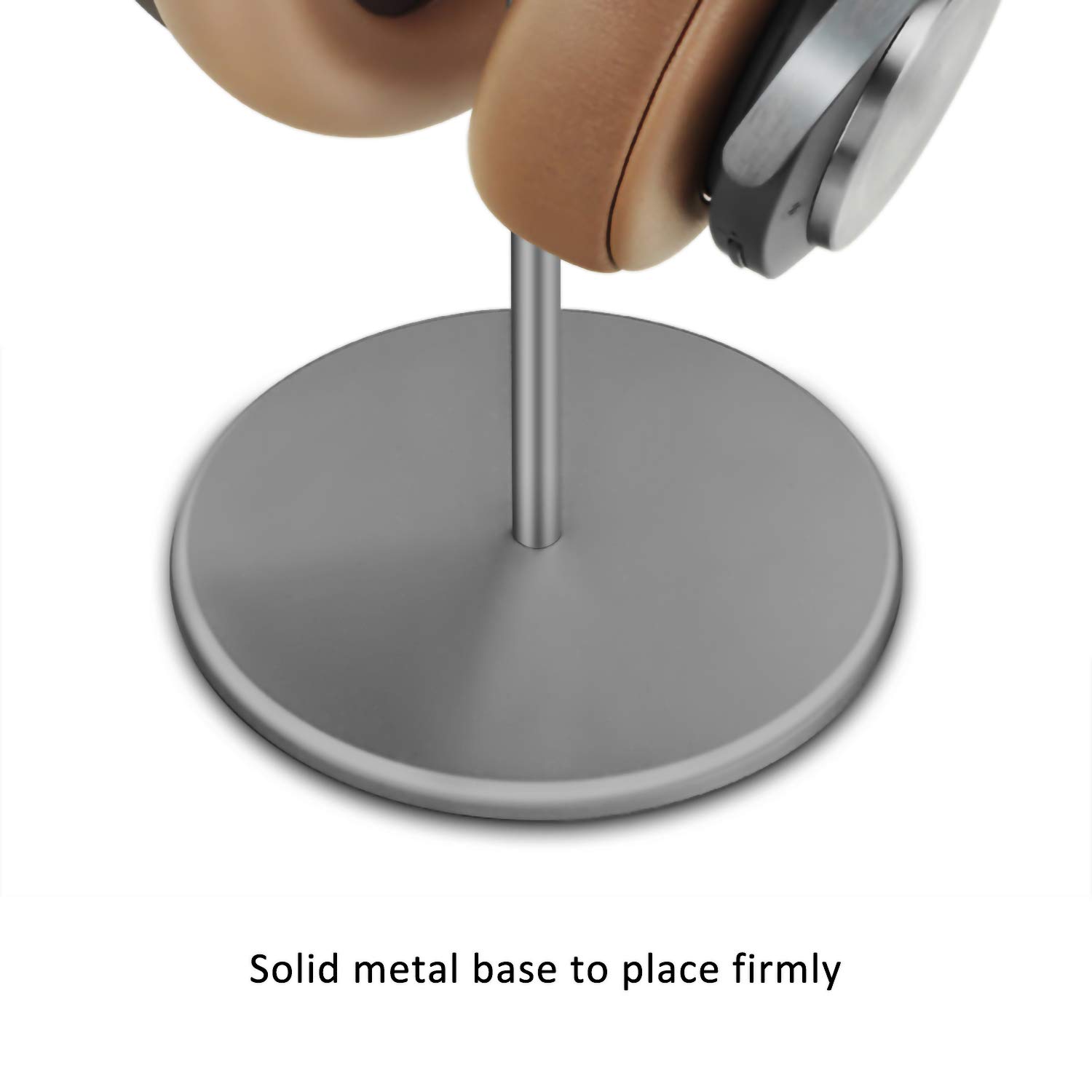Premium Walnut Wood & Aluminum Headphone Stand - Heavy Base Gaming Headset Holder for All Sizes (Gray) | Perfect for Desk Organization, Gaming Setup & Home Office Accessories