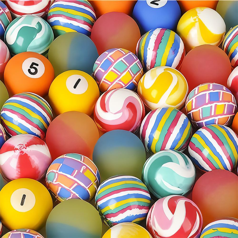 Rhode Island Novelty 38MM (1.50 Inch) Assorted Bouncy Balls - Pack of 50 | Fun Party Favors, Kids Toys & Stress Relief Balls for Classroom, Birthday Parties & Office
