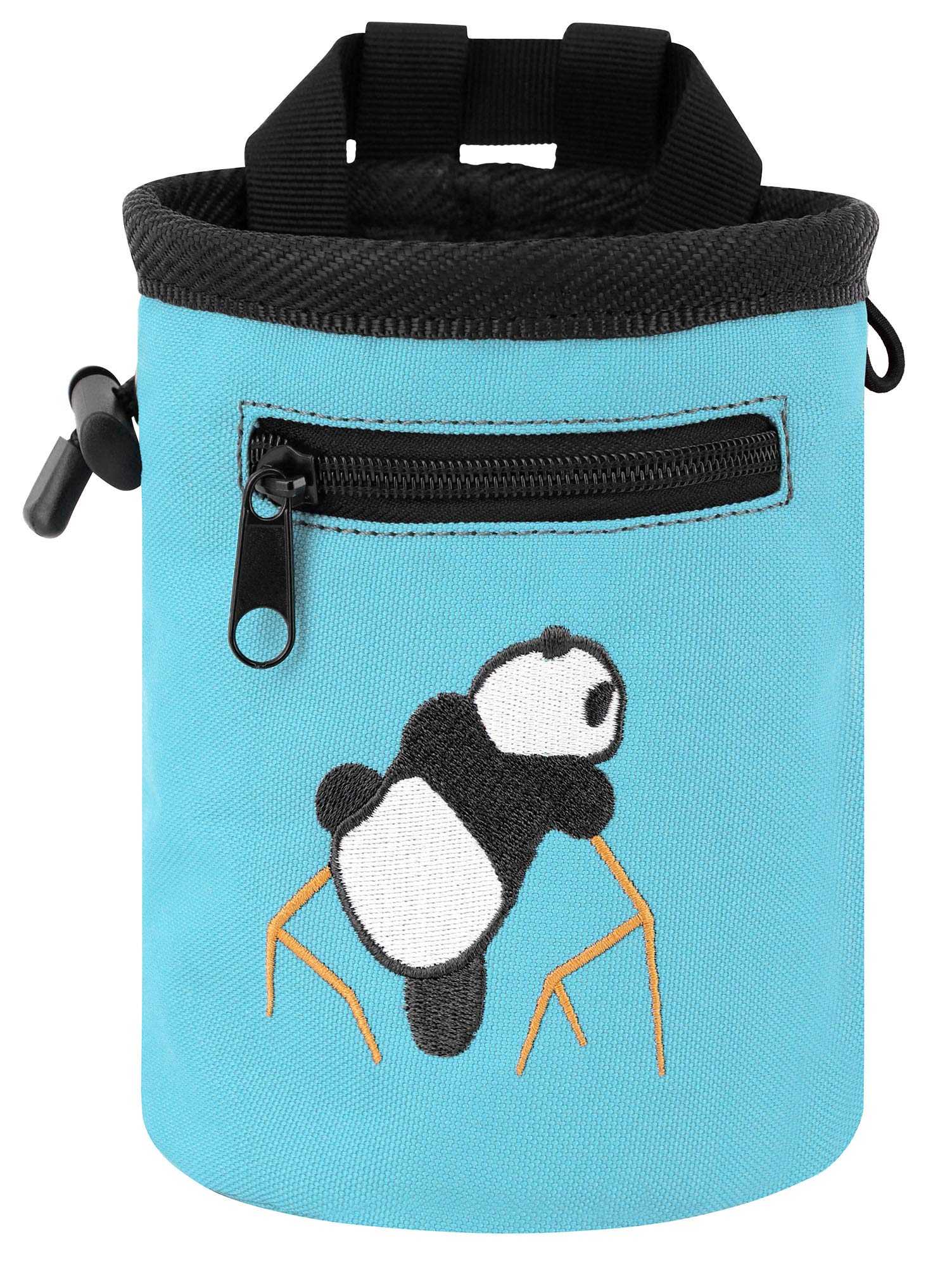 AMC Rock Climbing Chalk Bag with Adjustable Belt - Panda Design for Bouldering & Gym Training - Perfect for Indoor/Outdoor Climbing & Fitness Workouts