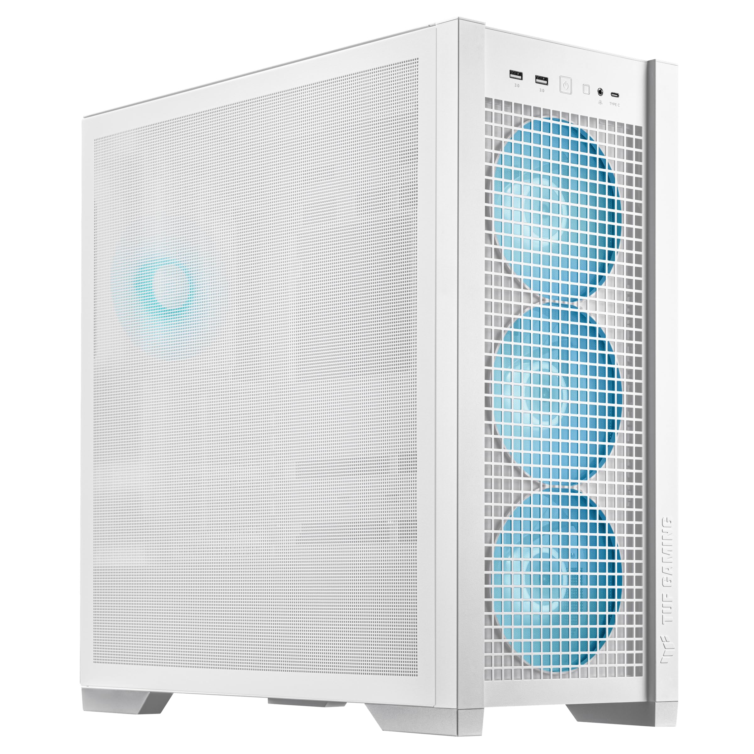 ASUS TUF Gaming GT302 ARGB White Edition ATX Mid-Tower PC Case - 4x 140mm ARGB Fans for Optimal Airflow & Cooling, Interchangeable & Detachable Panels, Hidden-Connector MB Support - Perfect for Gaming Rigs & High-Performance PC Builds
