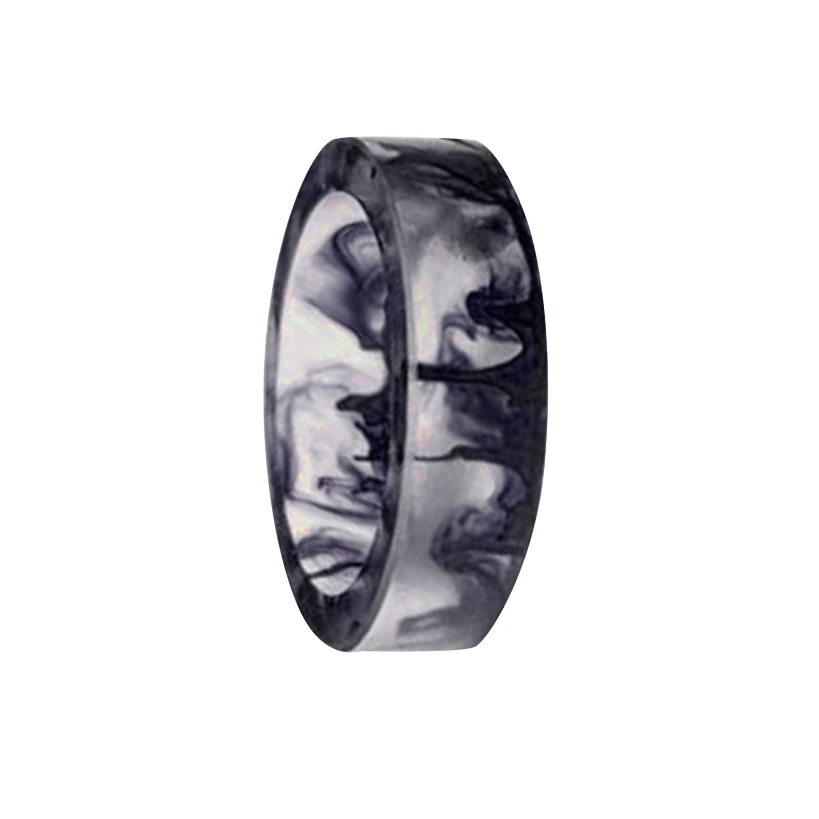 Anniversary Promise Wedding Ring Set for Women & Men - Ice & Original Exclusive Couple Rings, Flame Resin Punk Crystal Ink Rings - Perfect for Christmas, Birthday & Anniversary Jewelry Gifts (Size A, 8) - Ideal for Romantic Proposals, Vow Renewals & Special Occasions