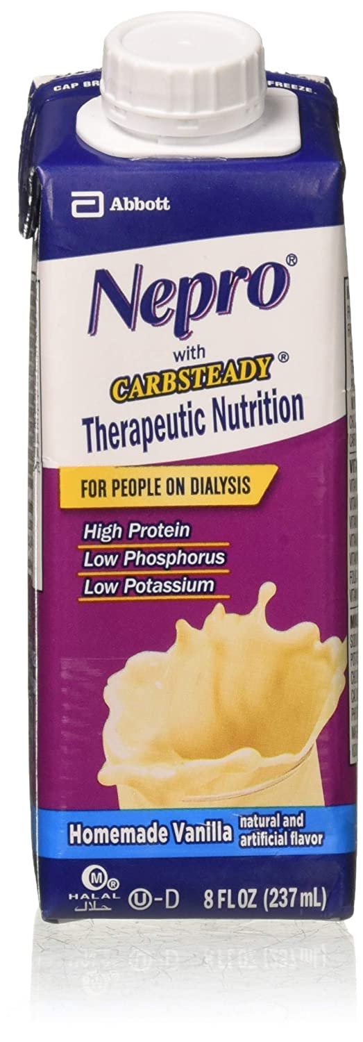 Nepro with Carb Steady Vanilla Nutrition Shake - 24 Pack of 8oz Bottles for Diabetes Management & Meal Replacement