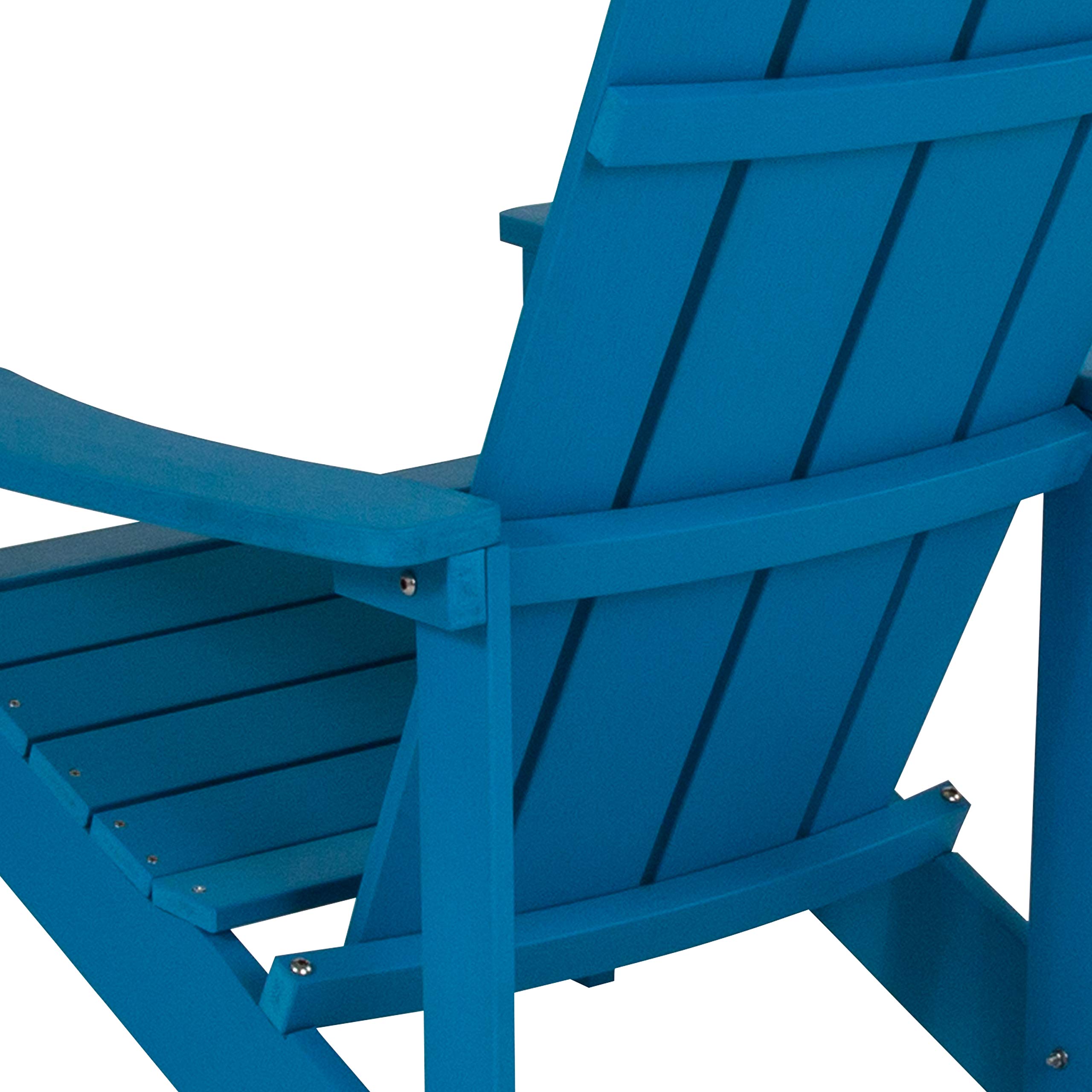 Durable Poly Resin Adirondack Chair for Indoor & Outdoor Use - Weather-Resistant Commercial Grade Deck & Patio Seating in Blue | Perfect for Backyard, Poolside, Garden & Beach Relaxation
