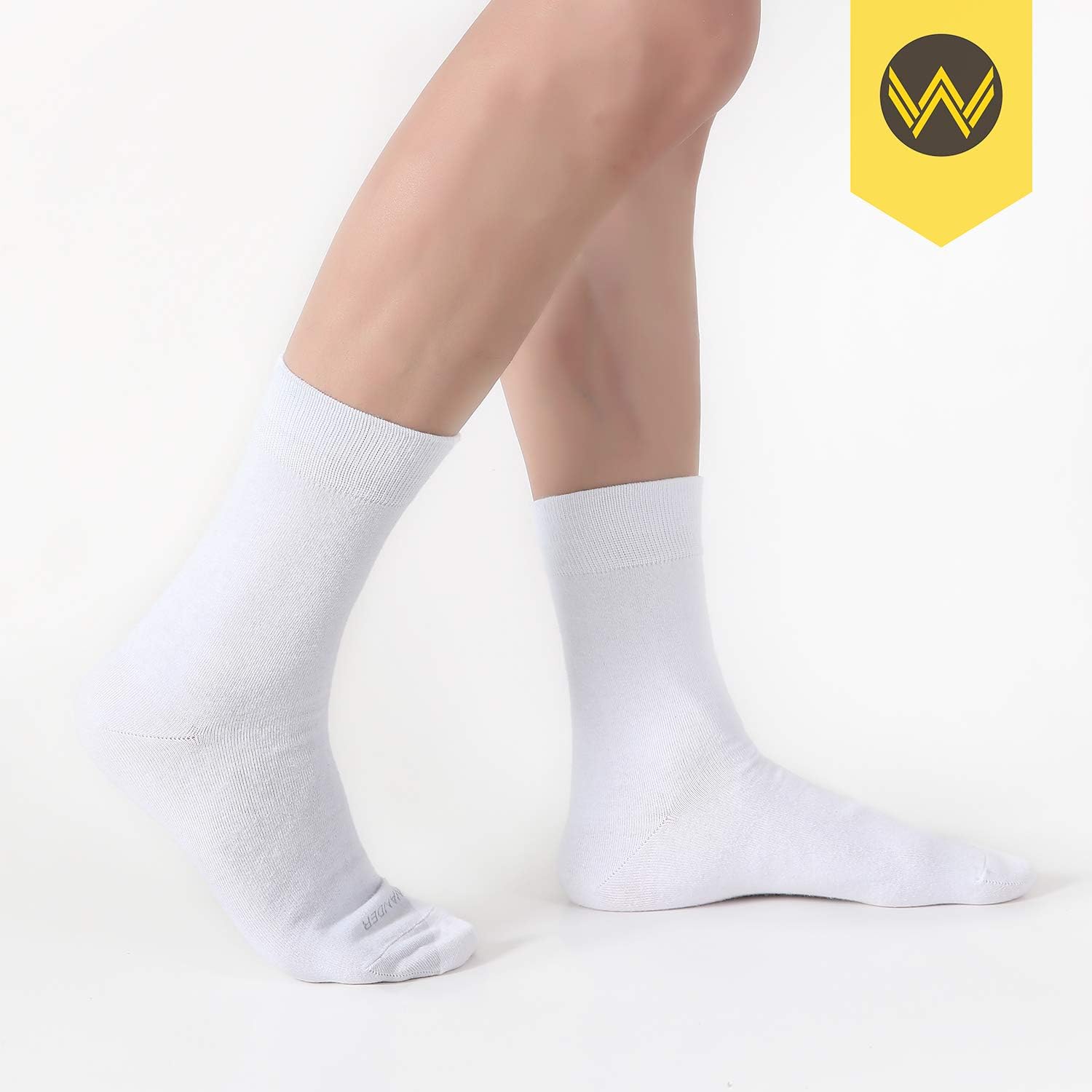 WANDER Men's Dress Socks - 6/8 Pairs Cotton Thin Lightweight Breathable Socks for Business & Formal Occasions - Solid & Patterned Soft Comfortable Office Work Socks